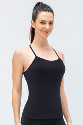 Crisscross Back Spaghetti Strap Yoga Cami - Shah S. Sahota